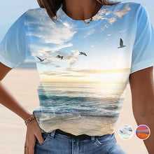 Indlæs billede til gallerivisning Afslappet 3D-printet Maleri T-shirt (Dame)
