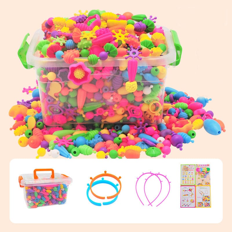 💍Fremstillingssæt til børnesmykker med snapspænde perler