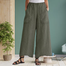 Indlæs billede til gallerivisning Sliplomme bukser i bomuld og linned
