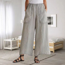 Indlæs billede til gallerivisning Sliplomme bukser i bomuld og linned
