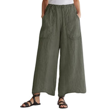 Indlæs billede til gallerivisning Sliplomme bukser i bomuld og linned
