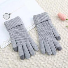 Indlæs billede til gallerivisning Jacquard Tykke handsker med touchskærms-funktion
