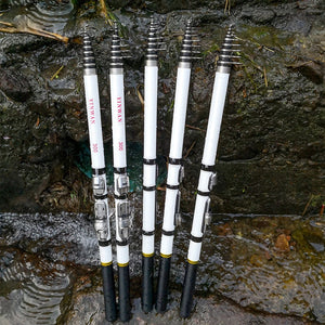 Mini sæde kulfiber Teleskopisk Rock Fiskestang