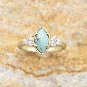 Naturlig turkis diamantring