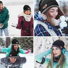 Indlæs billede til gallerivisning Ideel rock Varm Beanie Cap med tørklæde
