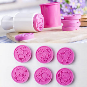 Non-Stick Cookie Stempel &Cutter (5 mønstre)