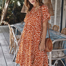 Indlæs billede til gallerivisning Prikmønstret Kjole med Pjuskærmer
