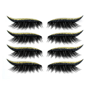 Genanvendelige eyeliner og øjenvippeklistermærker (4 par)