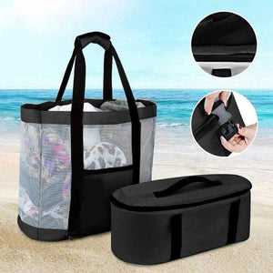 2-i-1 tote-bag i mesh med aftagelig sektion