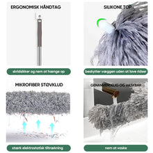 Indlæs billede til gallerivisning Teleskopisk vaskbar buet mikrofiber støvekost
