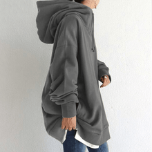 Indlæs billede til gallerivisning Lynlås Hooded Long Plus Fleece Sweatshirt
