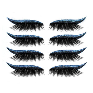 Genanvendelige eyeliner og øjenvippeklistermærker (4 par)