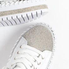 Indlæs billede til gallerivisning Lædersneakers med sølvdiamanter
