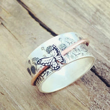 Indlæs billede til gallerivisning Sommerfugle Sølv Spinner Ring
