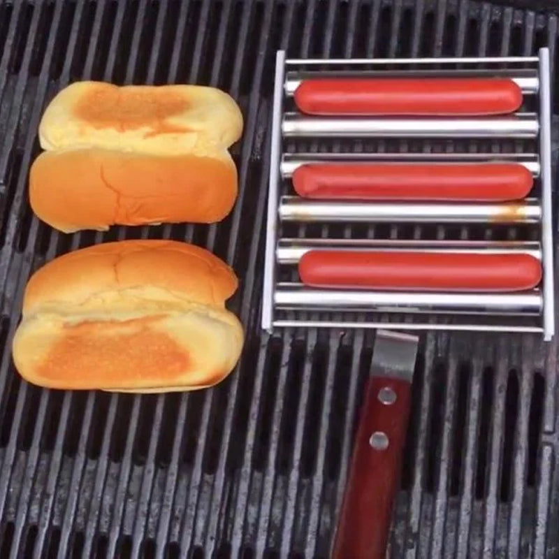 Rullende grillredskab til pølser