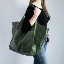 Indlæs billede til gallerivisning Kvinder Oversize Weekender læder håndtasker

