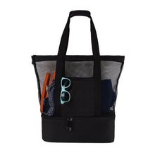 Indlæs billede til gallerivisning 2-i-1 tote-bag i mesh med aftagelig sektion
