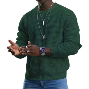 Langærmet Pullover-sweater med rund hals