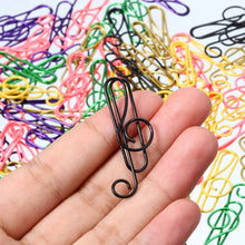 Indlæs billede til gallerivisning Multifarvede metalpapirclips i G-nøgle-form
