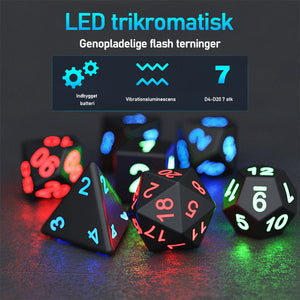 LED Flash terninger sæt 7-pack De elektroniske terninger