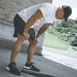2-i-1 dobbeltlagede fitnessbukser, der tørrer hurtigt