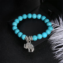 Indlæs billede til gallerivisning Tyrkist elefantarmbånd med lykkevedhæng
