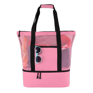 2-i-1 tote-bag i mesh med aftagelig sektion