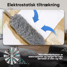 Indlæs billede til gallerivisning Teleskopisk vaskbar buet mikrofiber støvekost
