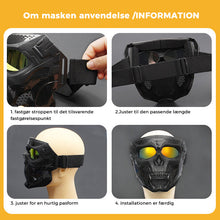 Indlæs billede til gallerivisning Ride/MC kraniemaske med briller
