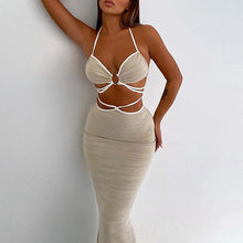 Indlæs billede til gallerivisning Sexet Tie-up Halter 2-delt Cross Back Set Kjole
