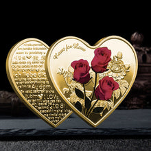 Indlæs billede til gallerivisning Hjerteformet mindemønt med rose
