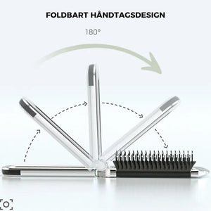 Foldbar rejsehårbørste med spejl