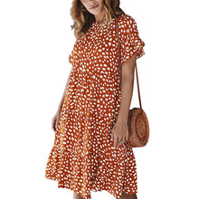 Indlæs billede til gallerivisning Prikmønstret Kjole med Pjuskærmer
