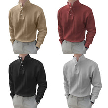 Indlæs billede til gallerivisning Herre poloshirt med høj krave og lange ærmer
