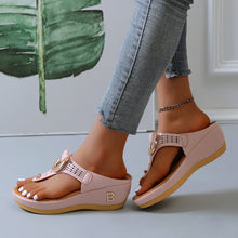 Indlæs billede til gallerivisning Sommer Dame flip flops med tykke kiler
