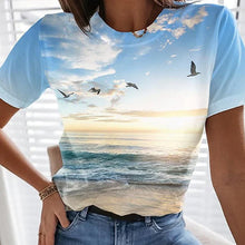 Indlæs billede til gallerivisning Afslappet 3D-printet Maleri T-shirt (Dame)
