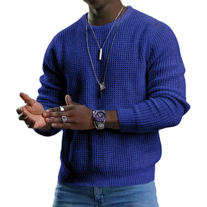 Langærmet Pullover-sweater med rund hals