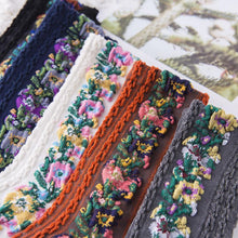 Indlæs billede til gallerivisning 5 par Vintage-broderede blomstersokker
