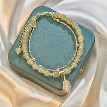 Indlæs billede til gallerivisning Hetian Jade guldbladsarmbånd
