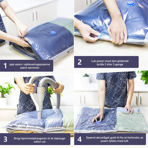 Vakuumopbevaringsposer med luftpumpe