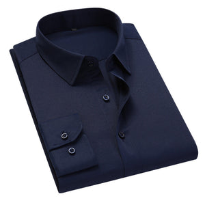 Mænd slim fit elastisk skjorte