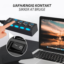 Indlæs billede til gallerivisning USB-hub med flere porte og høj hastighed
