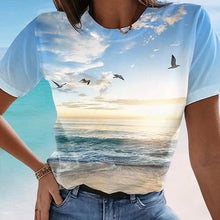 Indlæs billede til gallerivisning Afslappet 3D-printet Maleri T-shirt (Dame)
