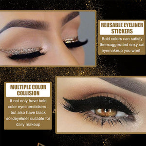 Genanvendelige eyeliner og øjenvippeklistermærker (4 par)