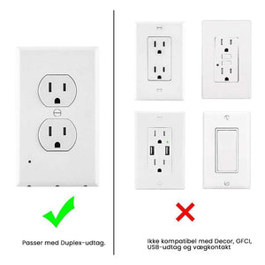 Hirundo Outlet vægplade med LED-natlys