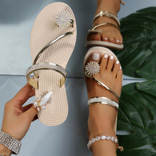Indlæs billede til gallerivisning Flade sandaler med skinnende rhinsten
