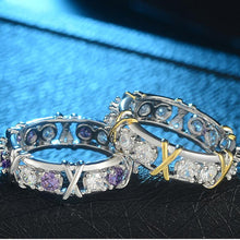 Indlæs billede til gallerivisning Forgyldt Dichroic Indlagt Zirkon Ring
