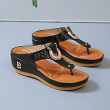 Indlæs billede til gallerivisning Sommer Dame flip flops med tykke kiler
