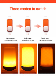 LED lyspære med flammeeffekt
