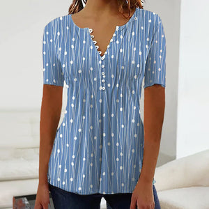 Prikket T-shirt med V-halsudskæring